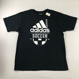 NWT Adidas Men’s Black Soccer EST 1949 Graphic T-Shirt Size XL